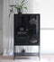 Vitrinekast Metaal Zwart - 3 Planken - Gewicht 44kg - 131,8x40x88cm