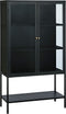 Vitrinekast Metaal Zwart - 3 Planken - Gewicht 44kg - 131,8x40x88cm