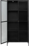 Vitrinekast Metaal Zwart - 4 Planken - 2-Deurs - Soft Closing - Kast Bronco - Giga Living