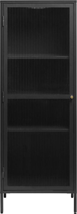 Vitrinekast Metaal Zwart - 4 Planken - Soft Closing - Kast Bronco - Giga Living