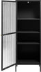 Vitrinekast Metaal Zwart - 4 Planken - Soft Closing - Kast Bronco - Giga Living