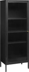 Vitrinekast Metaal Zwart - 4 Planken - Soft Closing - Kast Bronco - Giga Living