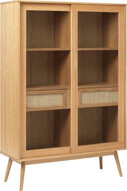 Vitrinekast Rechthoek 160cm - Naturel Eikenhout - Barrali