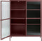 Vitrinekast Rood - Metaal - 40x110,9x140cm - 2 Deuren - Soft Closing - Vitrinekast Bronco - Giga Living