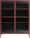Vitrinekast Rood - Metaal - 40x110,9x140cm - 2 Deuren - Soft Closing - Vitrinekast Bronco - Giga Living