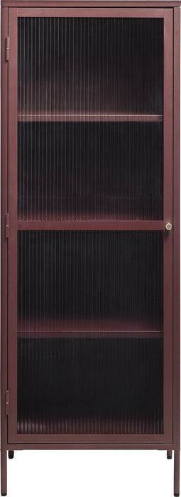Vitrinekast Rood - Metaal - 40x58x160cm - Soft Closing - Kast Bronco - Giga Living