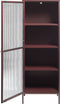Vitrinekast Rood - Metaal - 40x58x160cm - Soft Closing - Kast Bronco - Giga Living