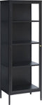 Vitrinekast Zwart - Metaal - 40x57,5x160cm - Soft Closing - Vitrinekast Carmel - Giga Living