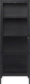 Vitrinekast Zwart - Metaal - 40x57,5x160cm - Soft Closing - Vitrinekast Carmel - Giga Living