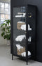 Vitrinekast Zwart - Metaal - 40x57,5x160cm - Soft Closing - Vitrinekast Carmel - Giga Living