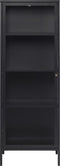 Vitrinekast Zwart - Metaal - 40x57,5x160cm - Soft Closing - Vitrinekast Carmel - Giga Living