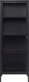 Vitrinekast Zwart - Metaal - 40x57,5x160cm - Soft Closing - Vitrinekast Carmel - Giga Living