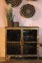 Vitrinekastje Fletcher - 93x42x90 - Antique Gold - Metaal/glas