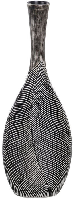 Vaas Wit Zwart Polyresin 24 x 12,5 x 68 cm