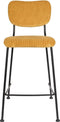 Zuiver Benson Barkruk - Zithoogte 65 Cm - Set Van 2 - Stof Okergeel - Zwart Metalen Frame