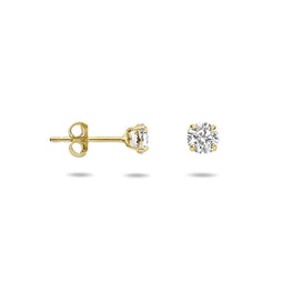 Marie Celeste - Oorknoppen - Zirkonia 4 mm - Goud