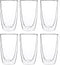 Viva - Glass Double Walled 490 ml Set of 6 Pieces