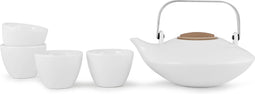 Viva Scandinavia - Pure Thee Set - Theepot incl. 2 mokjes - 370 ml - 7x7x15.2 cm - Wit