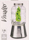 Vivalto Drankdispenser - glas - 3,8 liter - met tapkraantje - zilverkleurig - 38 cm