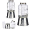 Vivalto Drankdispenser - glas - 3,8 liter - met tapkraantje - zilverkleurig - 38 cm