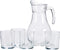 Vivalto Glazen karaf/schenkkan met deksel - 1,8 liter - met 4x drinkglazen van 400 ml