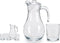 Vivalto Glazen karaf/schenkkan met deksel - 1,8 liter - met 4x drinkglazen van 400 ml