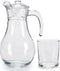 Vivalto Glazen karaf/schenkkan met deksel - 1,8 liter - met 4x drinkglazen van 400 ml