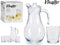 Vivalto Glazen karaf/schenkkan met deksel - 1,8 liter - met 4x drinkglazen van 400 ml