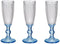 Vivalto - Luxe Champagneglazen Monaco serie set 6x blauwe voet 180 ml