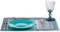 Vivalto - Platt Tallrik - Turkoois - Glas - 6 Stuks - 21 x 2 x 21 cm