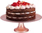 Vivalto Taartplateau - Roze - Glas - 33 x 9 x 33 cm