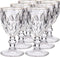 Vivalto Wijnglazen - 6x - kristal look - gouden rand - 254 ml