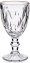 Vivalto - Wijnglazen - 6x - kristal look- gouden rand - 330 ml