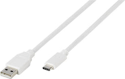 Vivanco USB-kabel USB 2.0 USB-A stekker, USB-C stekker 1.20 m Wit 38756