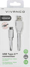 Vivanco USB-kabel USB 2.0 USB-A stekker, USB-C stekker 1.20 m Wit 38756