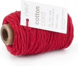 Vivant Koord Katoen fijn rood - 50 Meter 2MM