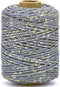 Vivant Koord Katoen Lurex Twist donkergrijs / goud - 50 Meter 2MM