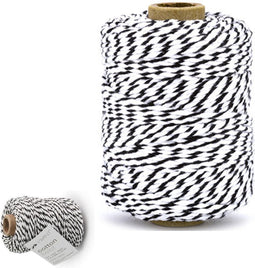 Vivant Koord Katoen Twist zwart /wit - 50 Meter 2MM