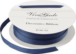 Vivi Gade Decoratielint Grosgrain 5 Mm / 15 Meter Donkerblauw