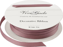 Vivi Gade Decoratielint Grosgrain 5 Mm / 15 Meter Donkerroze