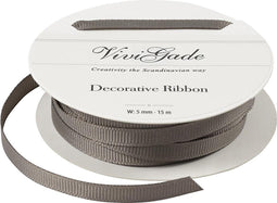 Vivi Gade Decoratielint Grosgrain 5 Mm / 15 Meter Grijs