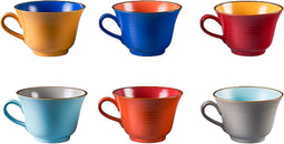Vivi Oggi - Koffiekopjes - Mok - Thee- Cappuccino - Set van 6 - Ø 13cm - Kop - 300ml - Cadeau - Italië