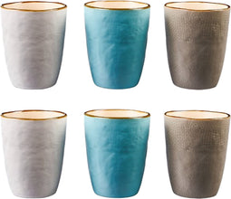Vivi Oggi - Mokken - Bekers - Set van 6 - 3 Kleuren - 225ml - Italië - Kerst