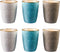 Vivi Oggi - Mokken - Bekers - Set van 6 - 3 Kleuren - 225ml - Italië - Kerst