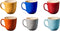 Vivi Oggi - Mokken - Bekers - Set van 6 - Kleurrijk - 225ml - Italië - Kerst