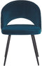 VIVIAN - Eetkamerstoel - Blauw - Fluweel