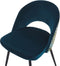 VIVIAN - Eetkamerstoel - Blauw - Fluweel