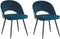 VIVIAN - Eetkamerstoel - Blauw - Fluweel