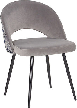 VIVIAN - Eetkamerstoel - Grijs - Fluweel