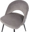 VIVIAN - Eetkamerstoel - Grijs - Fluweel